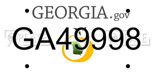 GA49998 Georgia License Plate