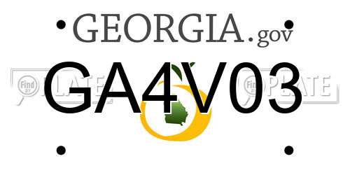 GA4V03 Georgia License Plate
