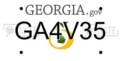 GA4V35 Georgia License Plate