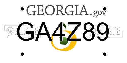 GA4Z89 Georgia License Plate