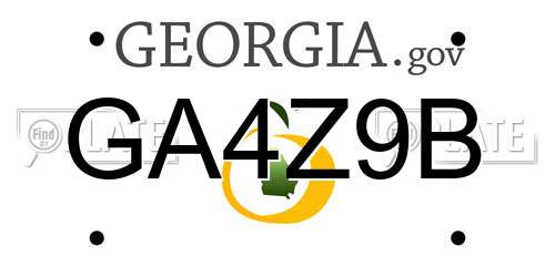 GA4Z9B Georgia License Plate
