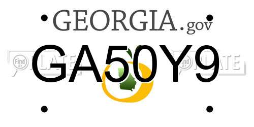 GA50Y9 Georgia License Plate