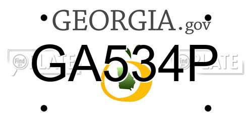 GA534P Georgia License Plate