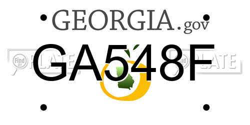 GA548F Georgia License Plate