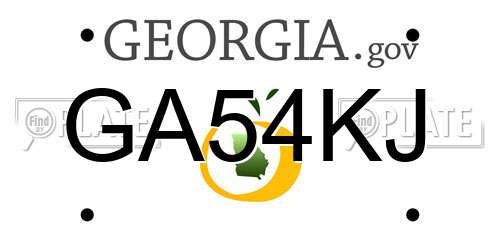 GA54KJ Georgia License Plate