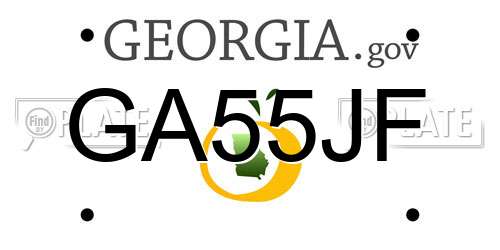 GA55JF Georgia License Plate