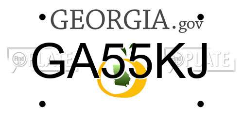 GA55KJ Georgia License Plate