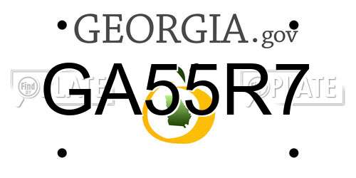 GA55R7 Georgia License Plate