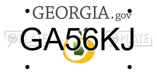GA56KJ Georgia License Plate