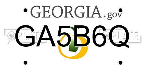 GA5B6Q Georgia License Plate