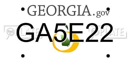 GA5E22 Georgia License Plate
