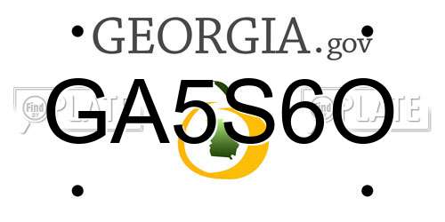 GA5S6O Georgia License Plate