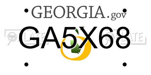 GA5X68 Georgia License Plate