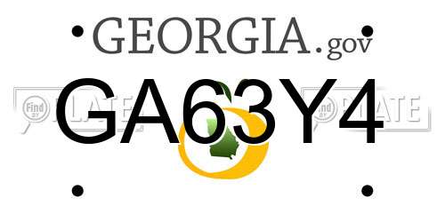 GA63Y4 Georgia License Plate