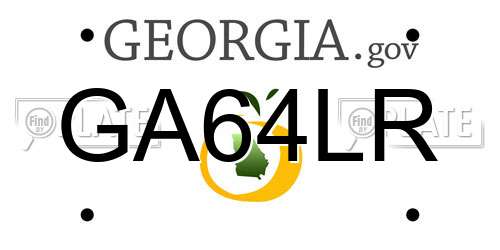 GA64LR Georgia License Plate