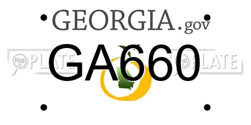 GA660 Georgia License Plate