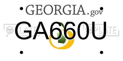 GA660U Georgia License Plate