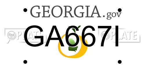 GA667I Georgia License Plate