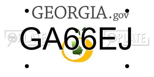 GA66EJ Georgia License Plate