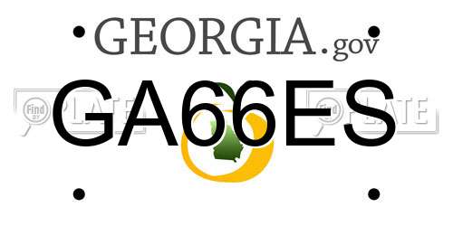 GA66ES Georgia License Plate