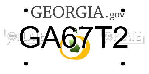 GA67T2 Georgia License Plate