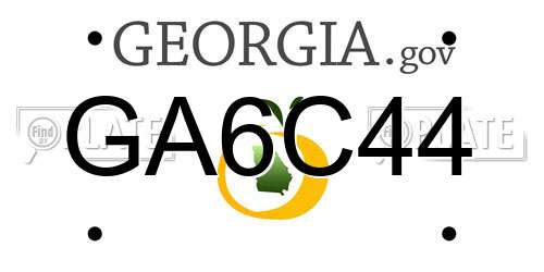 GA6C44 Georgia License Plate