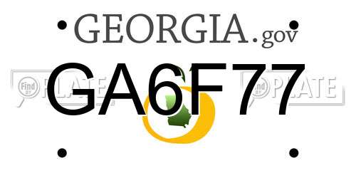 GA6F77 Georgia License Plate