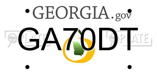 GA70DT Georgia License Plate
