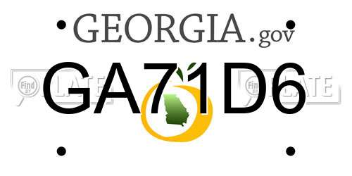 GA71D6 Georgia License Plate