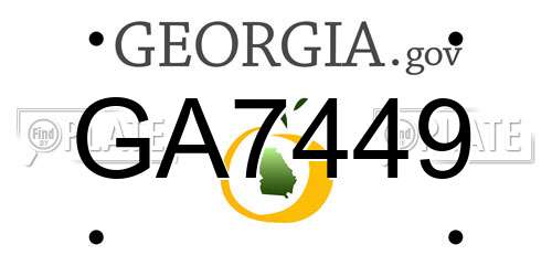 GA7449 Georgia License Plate