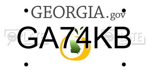 GA74KB Georgia License Plate