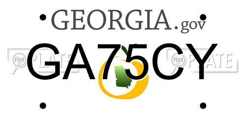 GA75CY Georgia License Plate
