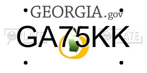 GA75KK Georgia License Plate