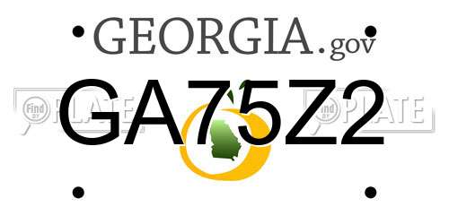GA75Z2 Georgia License Plate