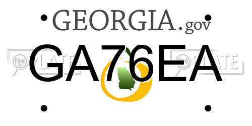 GA76EA Georgia License Plate
