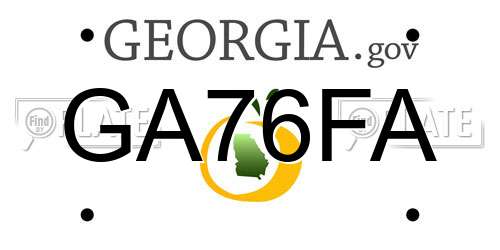 GA76FA Georgia License Plate