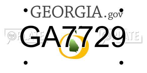 GA7729 Georgia License Plate