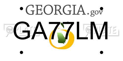 GA77LM Georgia License Plate