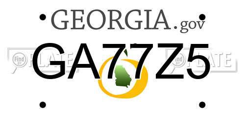 GA77Z5 Georgia License Plate