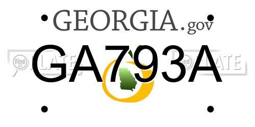 GA793A Georgia License Plate