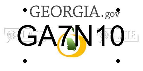 GA7N10 Georgia License Plate