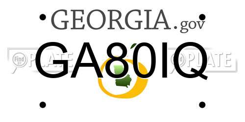 GA80IQ Georgia License Plate
