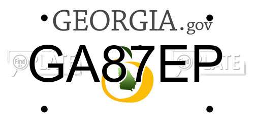 GA87EP Georgia License Plate