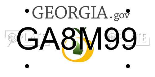 GA8M99 Georgia License Plate