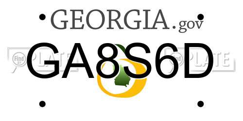 GA8S6D Georgia License Plate