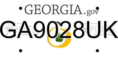 GA9028UK Georgia License Plate