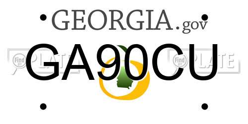 GA90CU Georgia License Plate