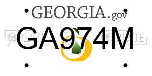 GA974M Georgia License Plate