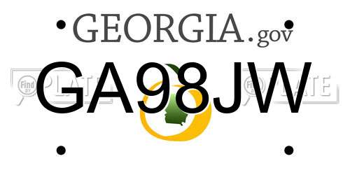GA98JW Georgia License Plate