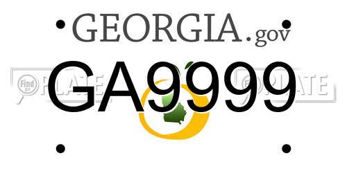 GA9999 Georgia License Plate